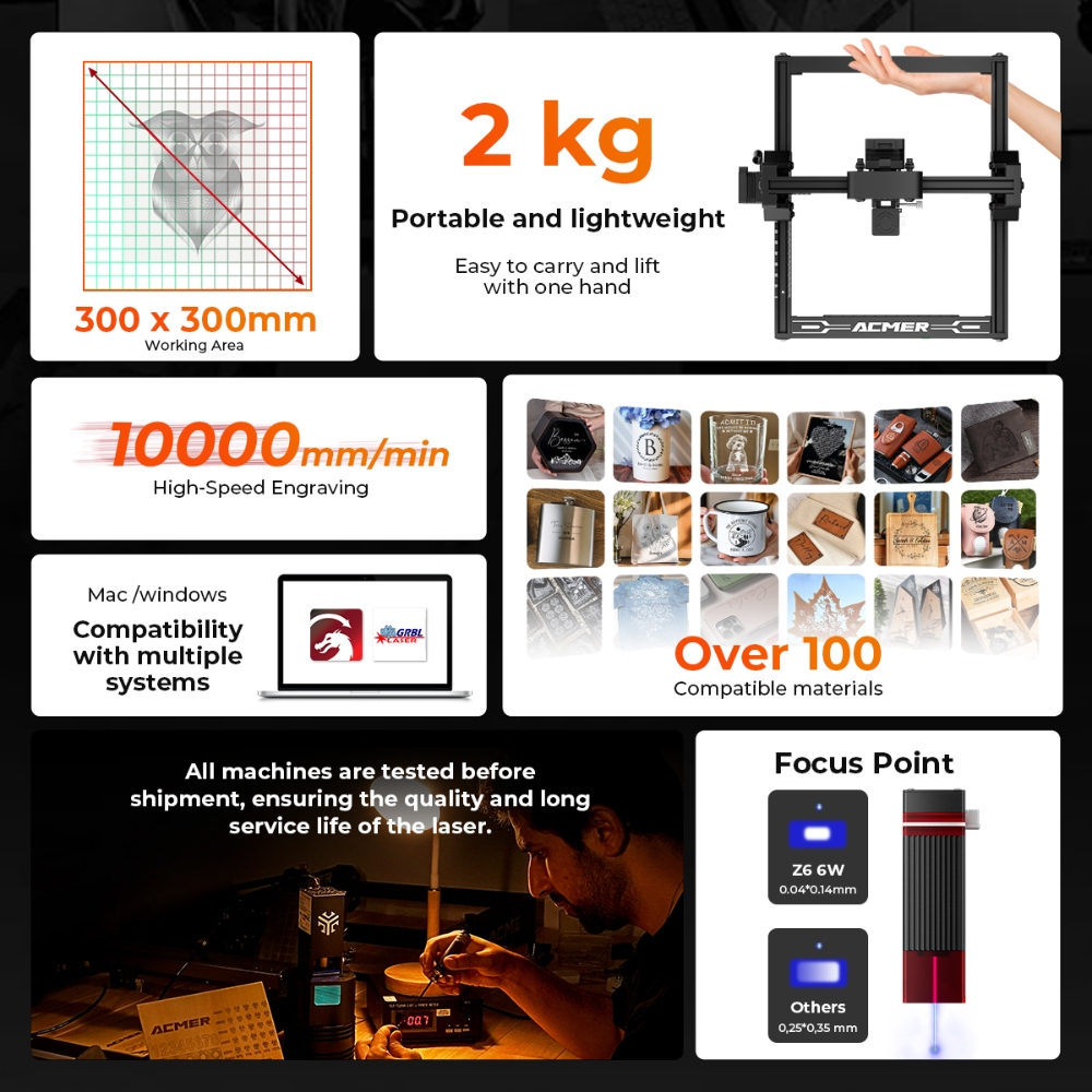 ELIDOR Z6 6 Вт лазерный гравер – обзор и цена Industrial Handheld Laser Engraver